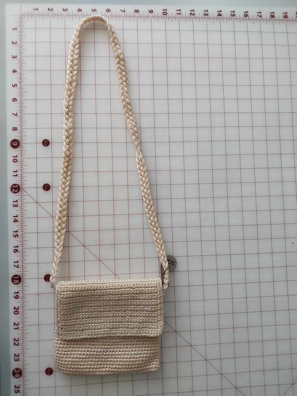 The Sak Cream Crochet Crossbody Bag with Braided Strap